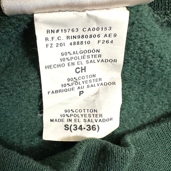 VTG 90s Ultimate Hanes Cotton Printpro Crewneck Sweatshirt Green Womens S 34-36 - Picture 9 of 10